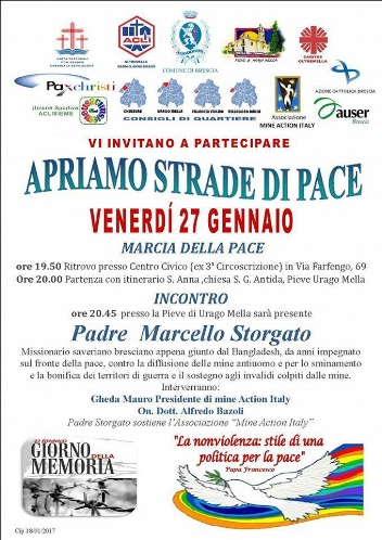 Marcia e serata per la pace a Sant'Anna e Urago